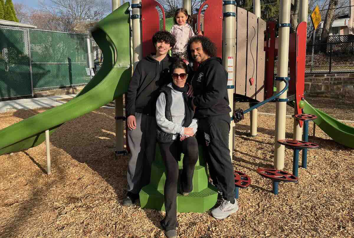 Main Line dad Adam Washington and his family at the Ardmore park where the cops showed up after he was tossing around a football with his son