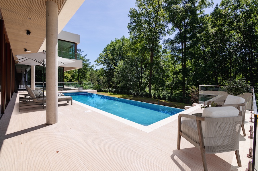 gladwyne modern glass house for sale outdoor pool