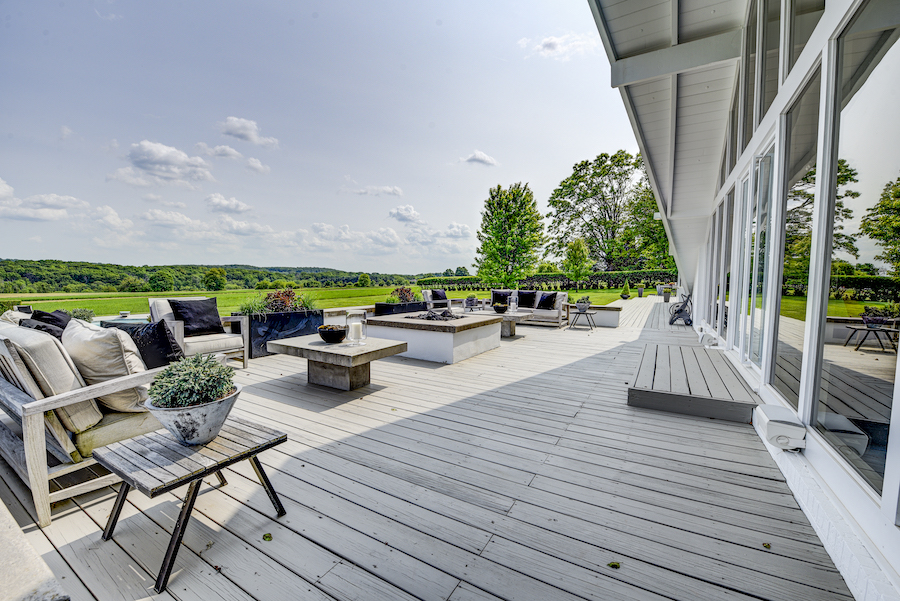 terrace and fire pit
