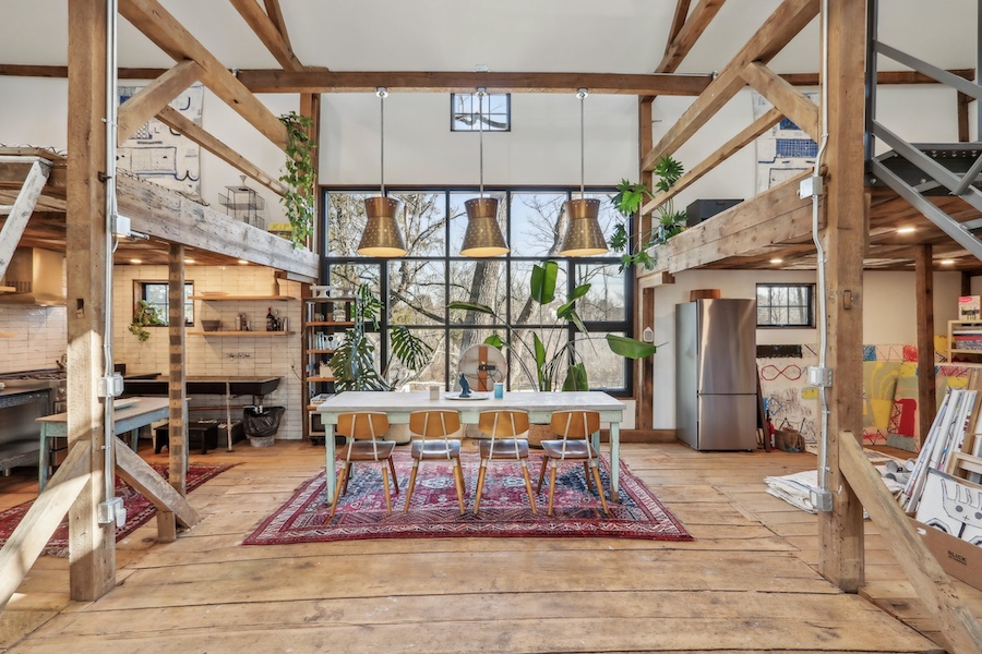 Dining area and sleeping lofts