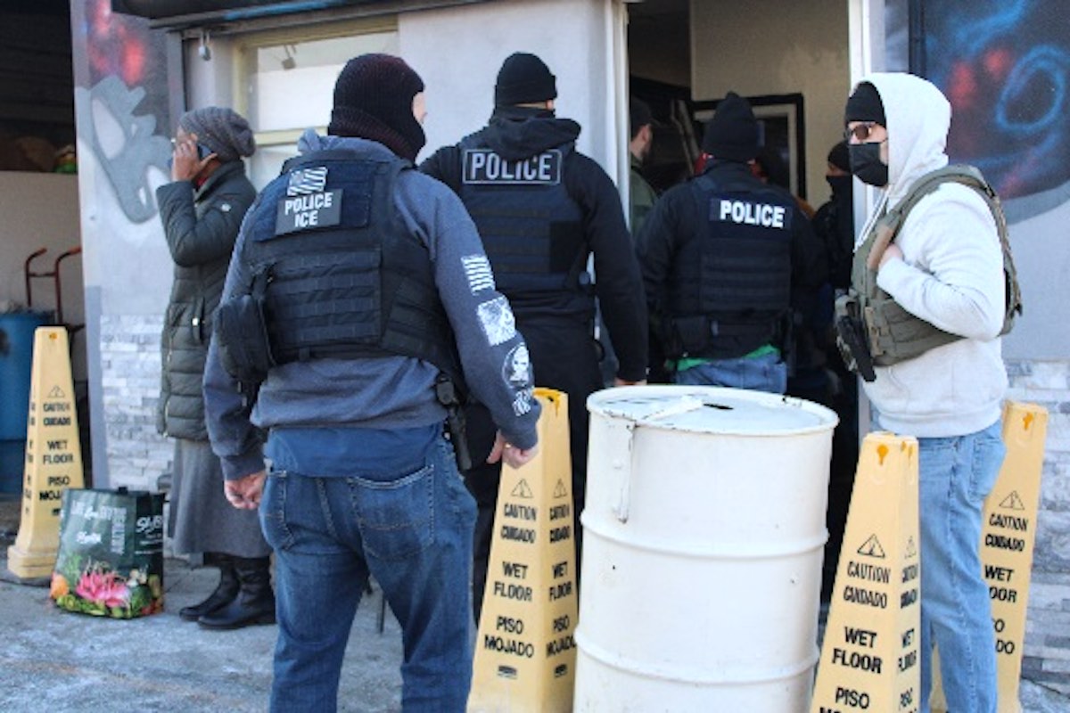 ICE agents conduct a raid at the Complete Autowash car wash in Philadelphia on January 28th (image via ICE)