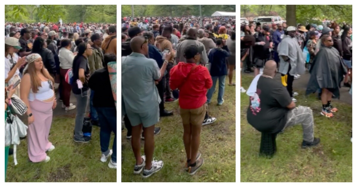 Scenes from the massive line outside the Roots Picnic